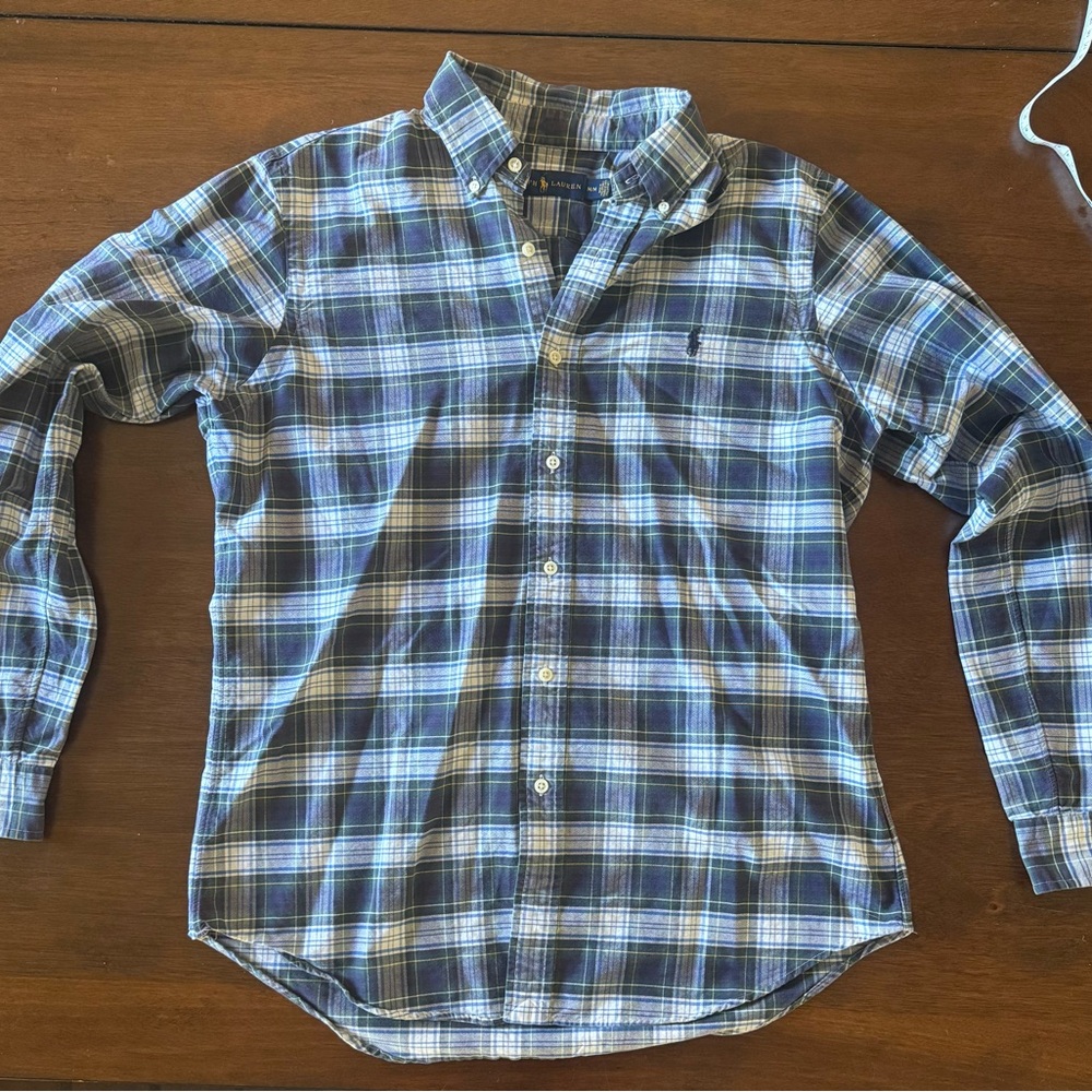 Ralph Lauren Navy and White Plaid Shirt